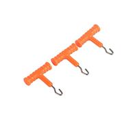 Pssopp 3Pcs Plastic And High Carbon Steel Fishing Knot Pullers Accessory for Tying Carp Hair Rigs, Ideal Tool with T Handle Design, Test Knot Strength (Orange)