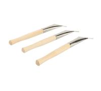 Pssopp 3PCS Pottery Batik Printing Pen Batik Wax Underglaze Drawing Pen Kit with Stainless Steel Tool Head and Beech Wood Handle for Painting Drawing on Fabric Cloth