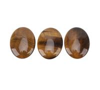 Pssopp 3Pcs Tiger Eye Worry Stones, Reiki Balancing Thumb Stone Tiger Eye Pattern Bulk Worry Rocks for Reiki Meditation