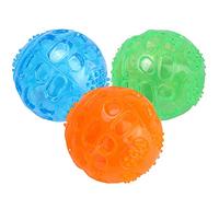 3Pcs Dog Ball Squeaky Toy Durable Pet Chew Toys Balls Bouncy Rubber Dog Toys Puppy Molar Teeth Cleaning Ball for Small Medium Dogs