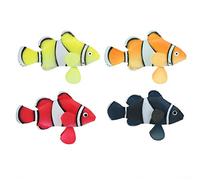 Pssopp 4pcs Lifelike Luminous Moving Artificial Clownfish for Aquarium - Silicone Floating Fake Tropical Fish Swimming Underwater Landscape Decor