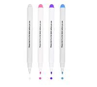 Pssopp 4Pcs Water Erasable Fabric Marking Pen, Sewing Tailor Chalk Pencils for Leather Craft, Disappearing Ink Auto-Vanishing White Blue
