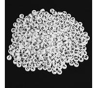Pssopp 500Pcs Acrylic Letter Beads, White Beads DIY Bracelet Necklace Accessories for Preschools with 26 Letters from A to Z