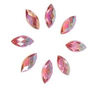 Pssopp 500pcs Crystal Acrylic Flat Back Horse Eye Rhinestones, Marquise Gems for Crafts with 5 Colors Decor for Clothes Phone(7 X 15mm) (Light Pink)