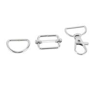 Pssopp 50Pcs Suspender Buckles, Overalls Belt Fasteners Clothing Buckles Swivel Lobster Hook Purse Making Accessories for Purse Silver