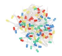 Pssopp 5mm LED Diodes 5mm Light Emitting Diodes LED Lights 100pcs Multi-Color Kit Red Green Yellow Blue White with ABS Shell for DIY Projects Appliance Repair Home Office