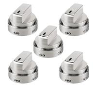 Pssopp 5PCS 5.3x5.9cm Stove Knob Replacements, Silver (Silver)