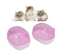 Pssopp 5Pcs Chinchilla Dust Bath Box, PP Plastic Hamster Toilet Sand Bath Container for Small Pets Versatile Bathing Grooming Cage Accessory