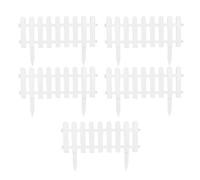 Pssopp 5Pcs Garden Edging Border, Interlocking Small Picket Panels Decorative Lawn Landscape Edging for Garden Lawn Flower Bed