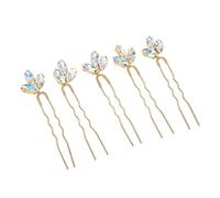 Pssopp 5Pcs Wedding Hair Accessories Crystal Flower Pins, Lightweight Rhinestone Clips for Brides and Girls At Special Occasions