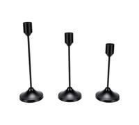 Pssopp 6 Pcs Taper Candle Holder, 3 Sizes (Black)