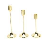 Pssopp 6 Pcs Taper Candle Holder, 3 Sizes (Golden)