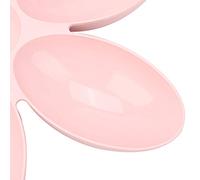 Pssopp 6 Pet Slow Feeder Bowl PP Pet Petal Water Feeding Petal Food Bowl Feeding Dish with 6 Sections Round Corners for Cats Dogs Multiple Pets (Pink)