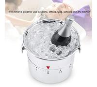 Pssopp 60 Minutes Stainless Steel Kitchen Timer Mechanical Wind Up Bucket Shaped Timer with Loud Ring, Ideal for Kitchen Office School, Countdown Reminder Silver