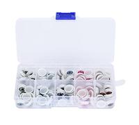 Pssopp 60Pcs, Large Quantity Half Round Safety Eyes for Doll Making, 16mm Halloween Doll Eyeballs with No Bubbles and Colored Pupils, Scary Props for Halloween Crafts, Plastic Eyes in 5 (12MM100 per