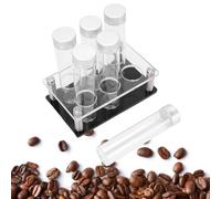 Pssopp 6Pcs Coffee Bean Cellars, High Borosilicate Glass Material Exceptional Sealing Technology Coffee Beans Storage Tubes Display Stand for Home Decoration(S) (S)