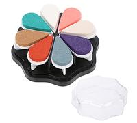 Pssopp 8 Colors Petal Shape Finger Ink Stamp Pad, Washable Craft Ink Pads for Card Making, Scrapbooking, Kids Art Projects (1036 Phantom Day)
