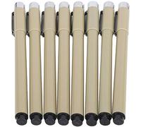 Pssopp 8Pcs Black MicroLine Pens, Plastic Tube Pen Set, for Sketching Technical Drawings, Line Tracing for Designers and Artists