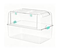 Pssopp Acrylic Hamster Cage, 19.9 Inch Transparent Small Animal Habitat Easy Clean Ventilated with Anti Shatter Panels for Dwarf Syrian Hamsters (Transparent)