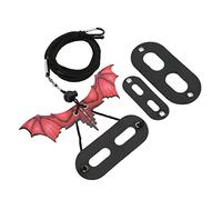Pssopp Adjustable Bearded Dragon Harness, Soft Leather Lizard Leash with Cool Dinosaur Design for Small Reptiles and Outdoor Use (Red)