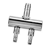 Pssopp Aquarium Air Splitter Valve, Stainless Steel Air Control Valve 8mm to 4mm, Adjustable 2 Way 4 Way 6 for Fish Tank Aeration Pump and Aquaculture Use (8 to 4mm two-hole splitter head)