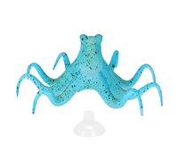 Pssopp Aquarium Artificial Octopus Fish Tank Fluorescent Octopus Decoration Silicone Simulation Octopus Ornament Aquarium Landscape Decor (Blue)