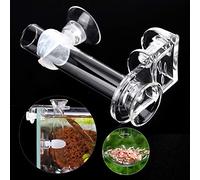 Pssopp Aquarium Fish Feeder Tube, Easy to Fix Convenient to Feed 88mm Glass Shrimp Feeder for Fish with 5 Fixing Ways for Cleaning Suitable Most of and Aquarium
