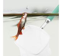 Pssopp Aquarium Fish Net with Telescopic Handle Shrimp Net Soft Fine Mesh 13.5 to 50.5cm Metal Frame for Fish Tank Pond Cleaning and Catching Shrimp (Square mouth)