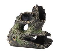 Pssopp Aquarium Resin Wood Trunk Ornament, Artificial Tree Trunk for Betta Fish, Lightweight Hideout and Cave for Freshwater Aquariums (ST-004C)