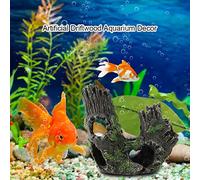 Pssopp Aquarium Resin Wood Trunk Ornament, Artificial Tree Trunk for Betta Fish, Lightweight Hideout and Cave for Freshwater Aquariums (ST-004B)