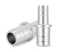 Pssopp Aquarium Rubber Adapter Ribbed Hosing 2Pcs Aquarium Water Pipe Adapter, Erosion Proof Efficient Installation Stainless Steel Joint Connector for Tubing Pipe