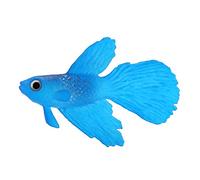 Pssopp Artificial Fishes Aquarium Decoration Plastic Swimming Gold Fish Betta Fish Funny Artificial Silicone Small Fish Lifelike Fake Fish Fish Tank Floating Ornament (Blue Betta Fish)