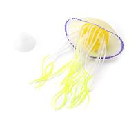 Pssopp Artificial Jellyfish Simulation Aquarium Decoration | Non-Toxic Safe Silicone Aquarium Ornament | Lemon Yellow