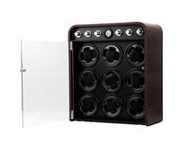 Pssopp Automatic Watch Winder Wooden Watch Winder with LED Ambient Light 9 Slot Silent Rotator Display Case with 5 Modes for Mechanical Collectors Home Office