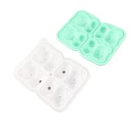 Pssopp Bear Ice Mold Silicone Ice Cube Tray 4 Grids Little Bear Shape Tray for Cream Cocktail Coffee with Food Grade Material Easy Demold (Green)