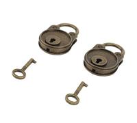 Pssopp Bear Small Lock Zinc Alloy Book Security Padlock with Key Mini Vintage Decorative Padlock for Diary Jewelry Box Luggage Handbag Treasure Chest Users