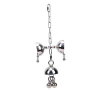 Pssopp Bird Cage Hanging Bells Toy, Puzzle Relieve Boredom Stainless Steel Bells Toy for Parrot Macaw African Greys Budgies