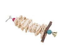 Pssopp Bird Cuttlebone, Cuttlefish Bone Chew Toy with Bell for Parrots, Fun Chewing Experience for Parakeet and Lovebirds (25CM)