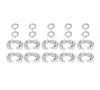 Pssopp Bird Foot Ring for Parrots, 10Pcs Metal Training Leg Rings with (6