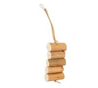 Pssopp Bird Hanging Chewable Toy, Sola Wood, Encourages Nibbling and Activity for Parrots and Small Birds, 11.8x3.0in