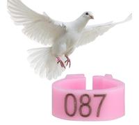 Pssopp Bird Leg Rings Multi-color Bird Leg Bands Plastic Poultry Leg Rings Set Pigeon Numbered Clip Rings 8 mm Leg Rings for Poultry Bird (Pink)