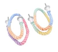 Pssopp Bird Rope Perch, 23.6 Inch Adjustable Shape Bird Stand Flexible Bendable Cotton Rope Perch for Parrots Budgies Lovebirds Cage Exercise