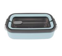 Pssopp Box Stainless Steel Lunch Container 700ml 4 Compartments Leakproof Insulated Food Container for Office School Picnic Adults (Light Blue)