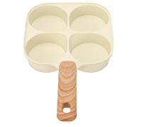 Pssopp Breakfast Pan 4 Cup, Nonstick Aluminum Alloy Egg Skillet Fast Even Heat Induction Gas Stove Compatible for Pancakes Burgers