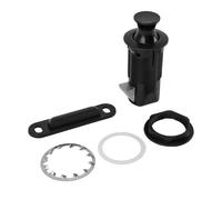 Pssopp Cabinet Lock Push to Open, Zinc Alloy ABS Drawer Lock with Round Button, No Drill Installation, Embedded Touch Open Mechanism for RV Yacht Furniture Cabinets (Black)