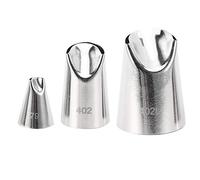 Pssopp Cake Decorating Nozzles Stainless Steel Pastry Tips 3 Pcs No 79 402 402L Reusable Piping Heads for Cookies Cream Frosting Dessert Decorating in Home Kitchens and Bakeries