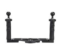 Pssopp Camera Dual Handle Grip, Aluminum Tray with 2 Grips, Ergonomic Sturdy Video Light Bracket for Underwater Photography Flash, Video Lights