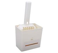 Pssopp Cat Litter Scoop with Holder, Plastic Detachable Long Handle No More Bending, Stands Upright or Wall Mount for Small Space Storage (White)