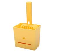 Pssopp Cat Litter Scoop with Holder, Plastic Detachable Long Handle No More Bending, Stands Upright or Wall Mount for Small Space Storage (Yellow)