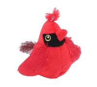 Pssopp Cat Toys Touch Activated Plush Electronic Realistic Sound Kitten Self Play Entertainment Toy for Cats Anxiety Relief Exercise Chirping Bird Cat Toy, Toys Interactive Bird (Red)